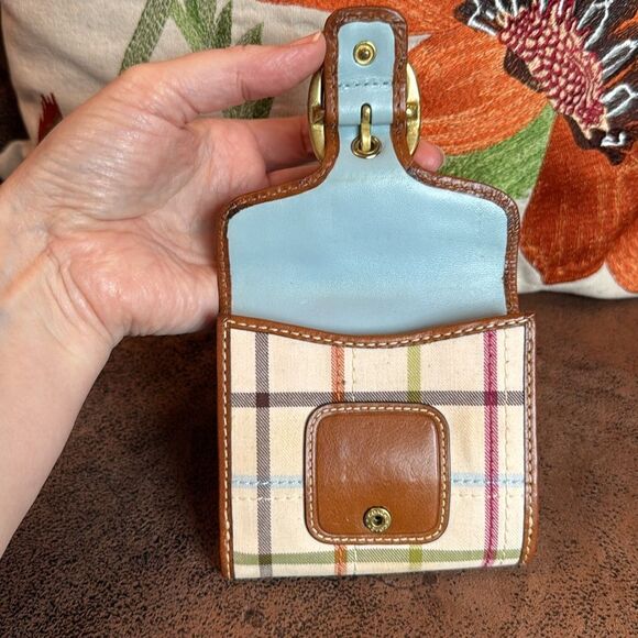 COACH BLEECKER TATTERSALL MULTICOLOR LEATHER BUCKLE FRENCH PURSE WALLET 40946 - Picture 12 of 17